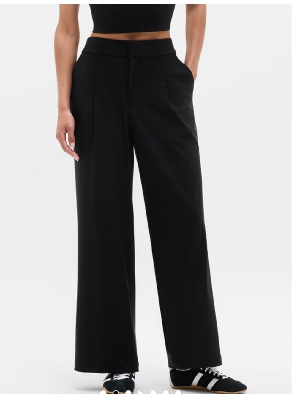 Athleta Pinnacle High Rise Wide Leg Sport Trouser Women Sz 6 Black Stretch